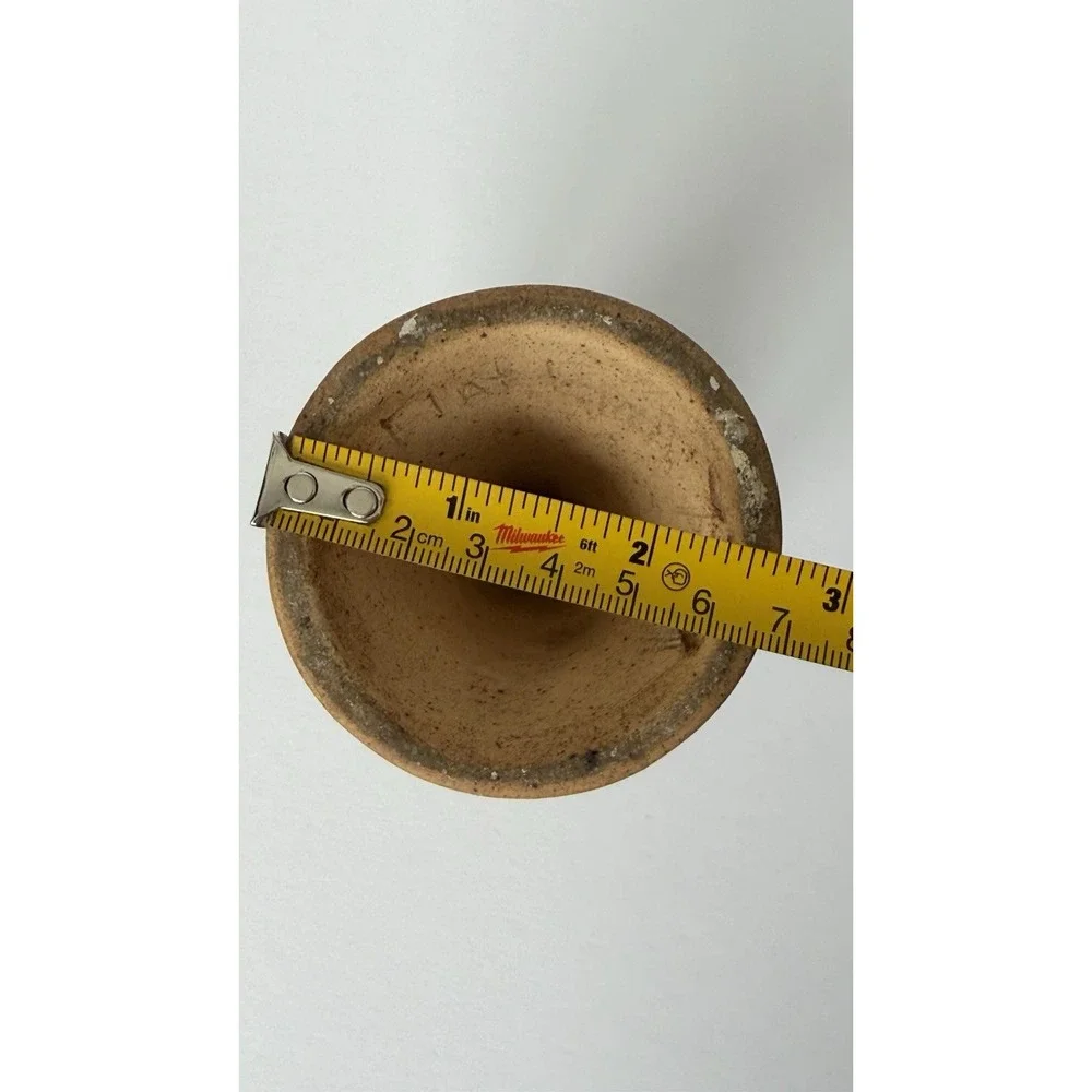 Flat Earth Studio Pottery Goblet Signed DK3 or DKB 1981 Rustic Brown 8.5
